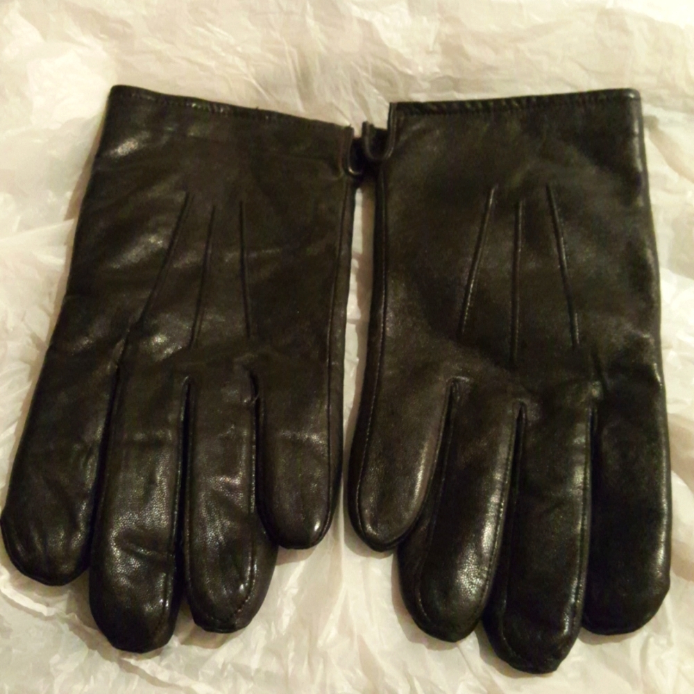 NWOT Thinsulate black leather lined size L men's gloves